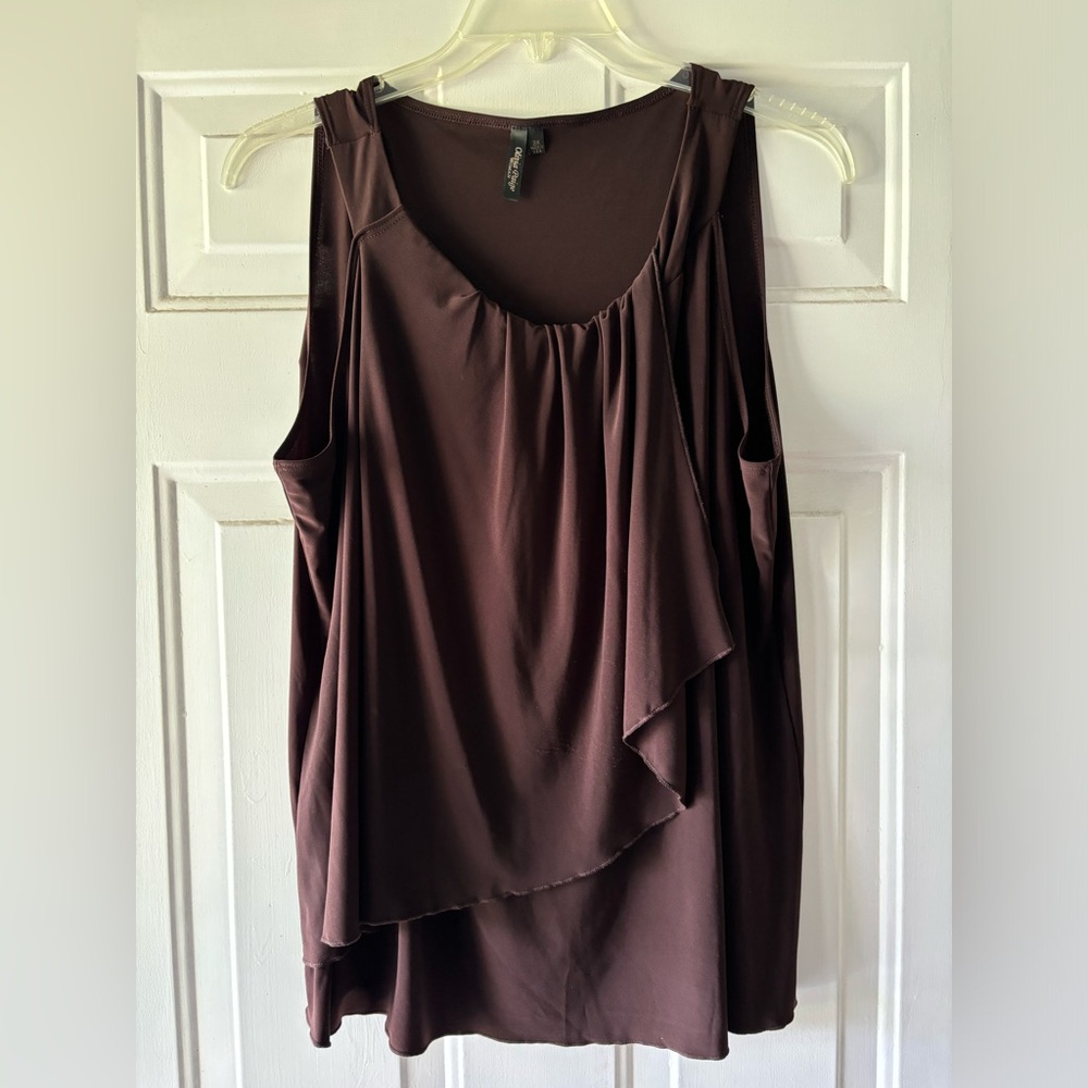 Asymmetrical Brown Sleeveless Top